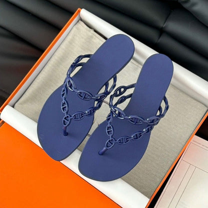 Women's new versatile flip-flops low-heeled sandals