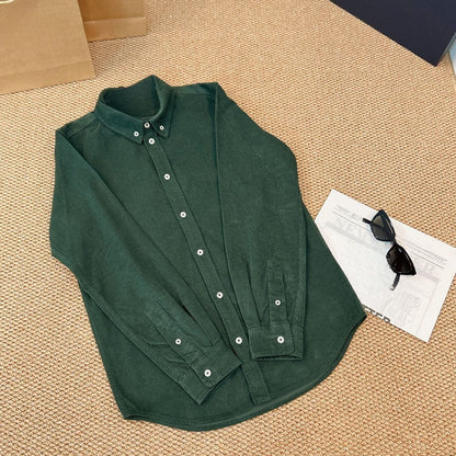 Women's new fashion Joker embroidered corduroy shirt
