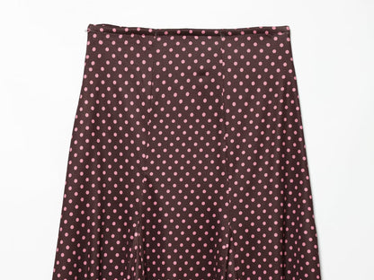 2026 suit Women's 2 pieces polka dot MIDI skirt+Hanging neck top