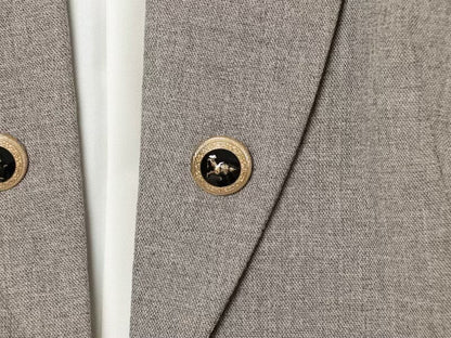 Women's flip button decoration slim Blazer Coat
