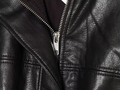 Women's bubble hem imitation leather oversized jacket