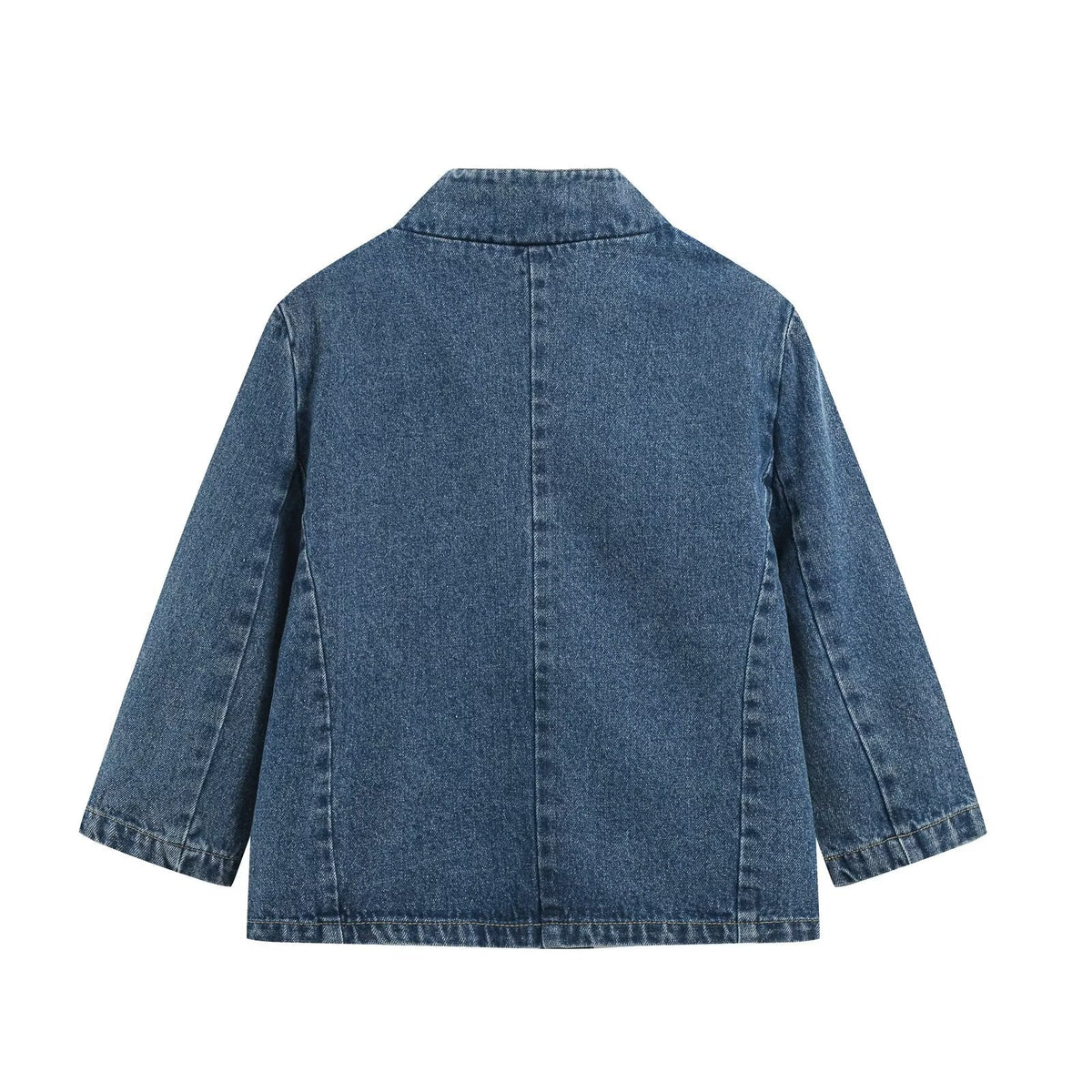 suit Women's 2 pieces short denim Blazer Coat +high waisted flared jeans