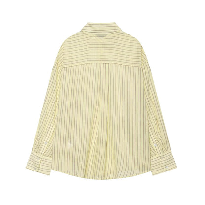 Women's loose chiffon striped shirt