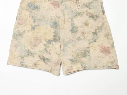 Women's floral printed mid waist shorts