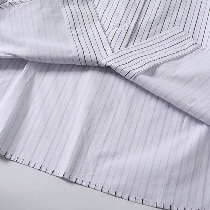 Women's new fashion loose long sleeved striped cotton shirt