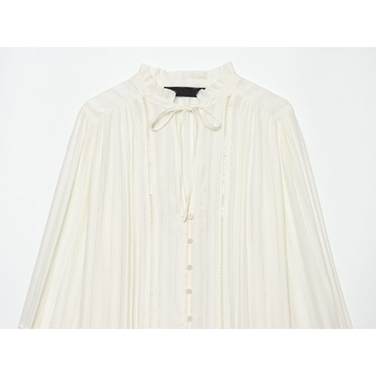 Women's vertical lace casual lace up shirt