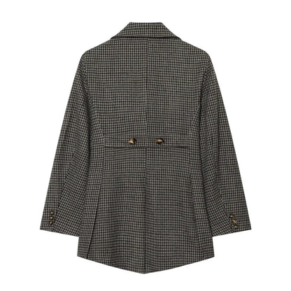 Women's asymmetrical hem Wool blend Blazer Coat