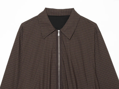Women's loose plaid pilot jacket Coat