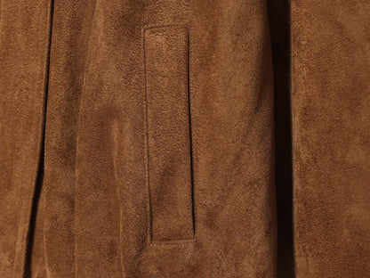 Women's suede textured stand collar jacket Coat