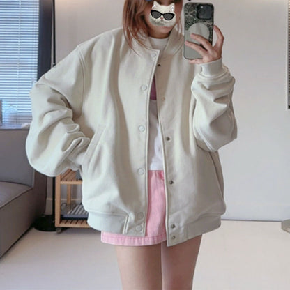 Men's and women's new casual Joker loose baseball uniform long sleeve jacket