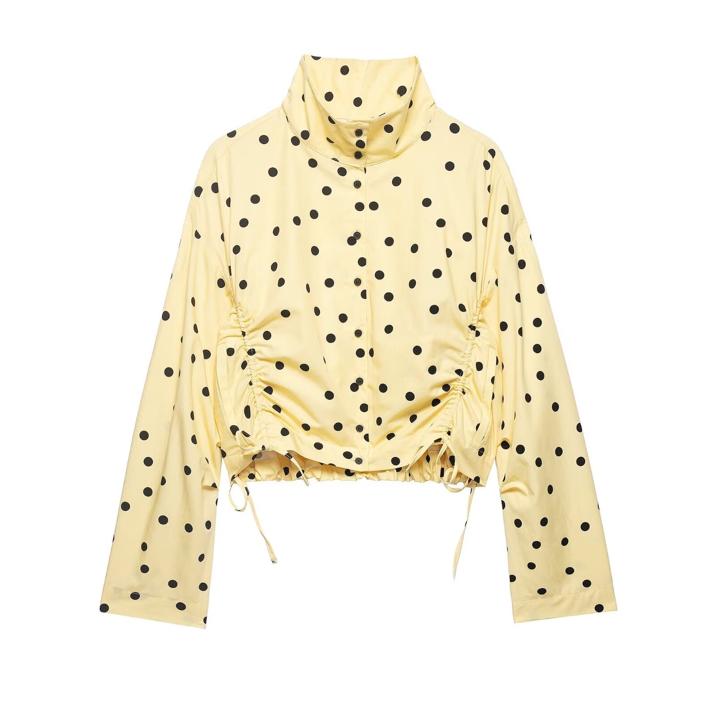 suit Women's 2 pieces pleated decorative polka dot coat+shorts