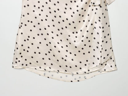 Women's satin textured polka dot halter neck dress
