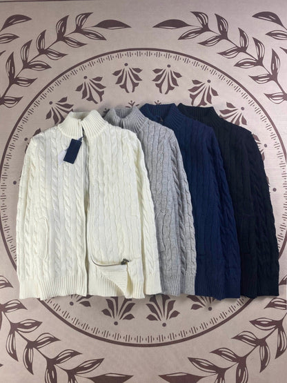 Men's and women's new casual Joker zipper twist sweater