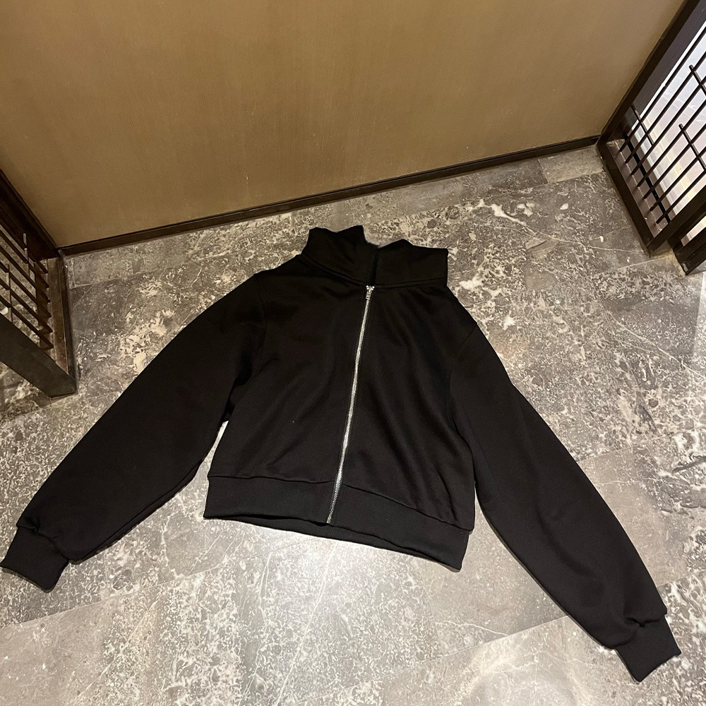 Women's new short hooded cardigan coat