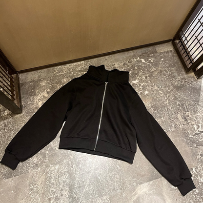 Women's new short hooded cardigan coat