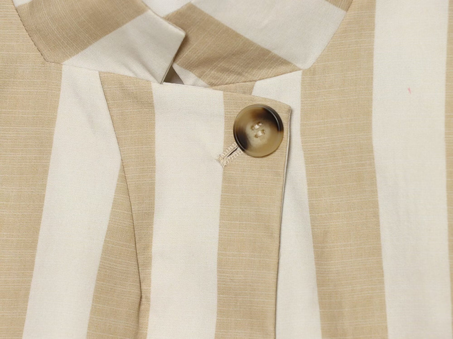 Women's slim short sleeved striped Blazer Coat
