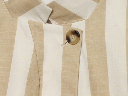 Women's slim short sleeved striped Blazer Coat