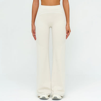 Women's new sanding wide-leg pants high waist contrast yoga pants