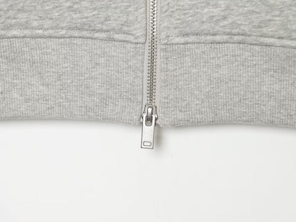 Women's slim stand collar double zipper Coat
