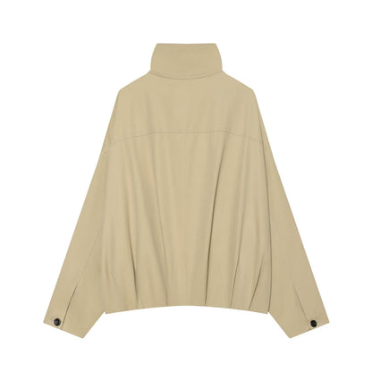 Women's loose standing collar pilot jacket Coat