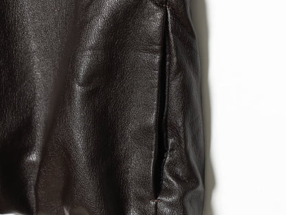 Women's drawstring decorative hooded faux leather Coat