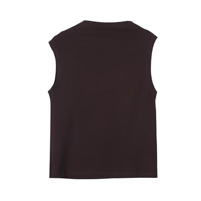 Women's irregular off shoulder sleeveless T-shirt