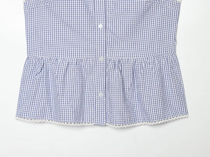 Women's casual plaid patchwork shirt