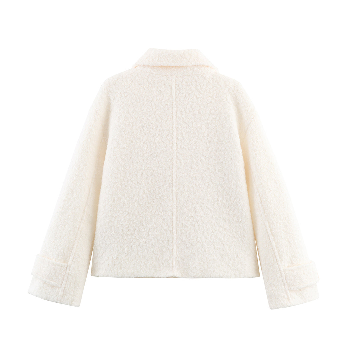 Women 2025 New Fashion Long-sleeved boucle fleece coat