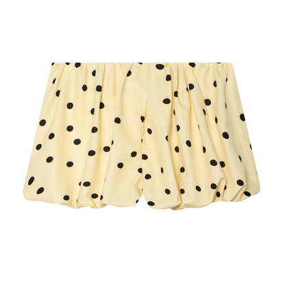 suit Women's 2 pieces short drawstring pleated polka dot Coat+Shorts