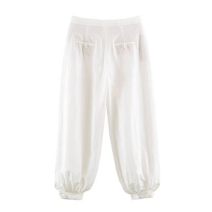 suit Women's 2 pieces button decoration casual shirt+lantern pants