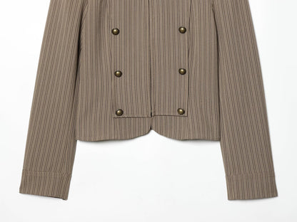 suit Women's 2 pieces slim striped Blazer Coat +Pants