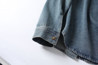 Women's new fashion casual long sleeved Button-up denim shirt