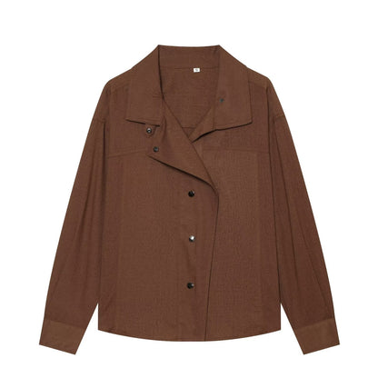 Women's Retro Buckle Long Sleeve Shirt