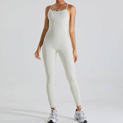Women's new style nude back tight bodysuit yoga suit