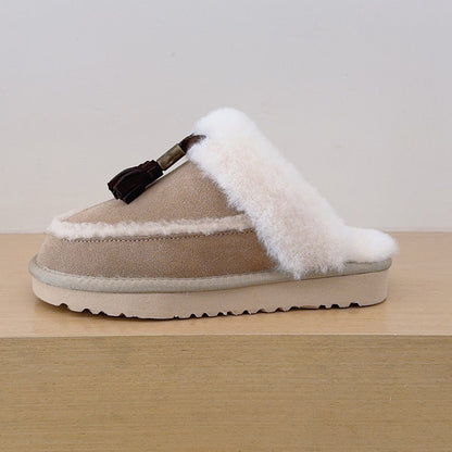 Women's new tassel valgus slippers snow boots