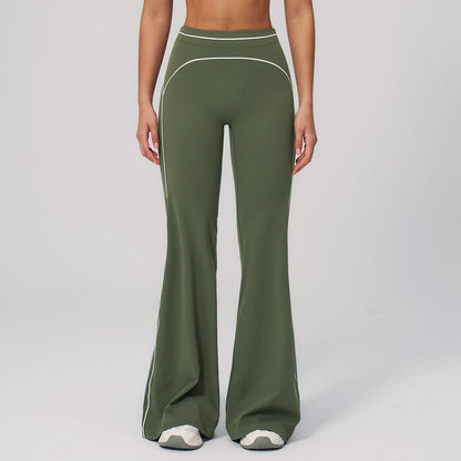 Women's new sanding wide-leg pants high waist contrast yoga pants