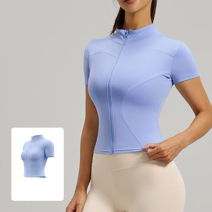 2026 women's new high-elastic tight-fitting nude fitness sports top