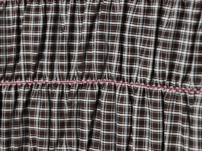 Women's short pleated plaid shirt