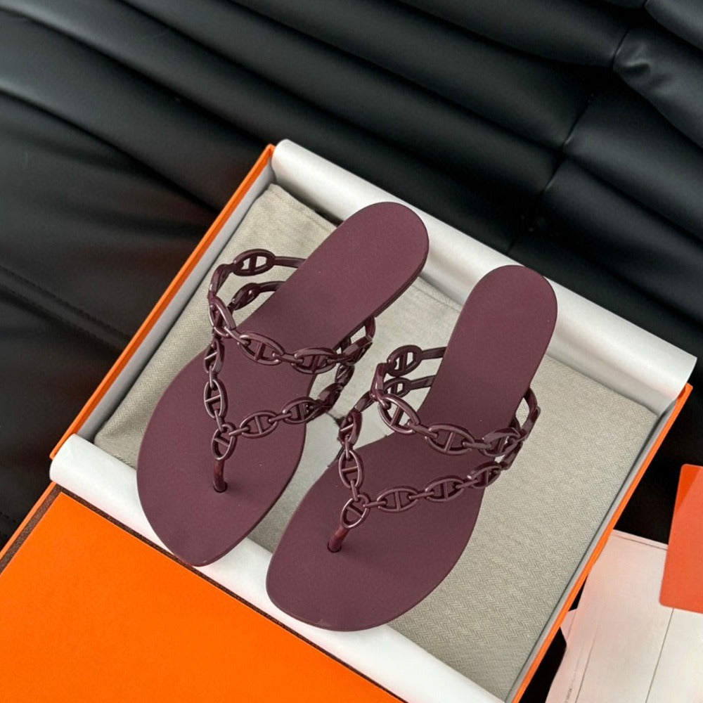 Women's new versatile flip-flops low-heeled sandals