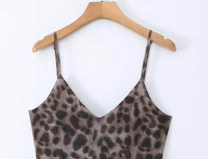 Women's elastic mesh suspender dress
