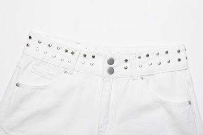Women's low waisted star denim shorts