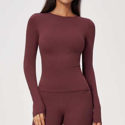 Women's new sanding yoga clothes running Pilates top