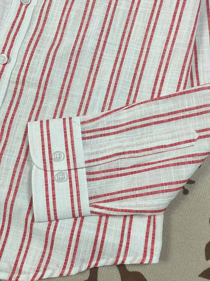 Women's New Fashion Joker Casual Sun Protection Embroidered Slub Cotton Pinstripe Lapel Long Sleeve Shirt Top.