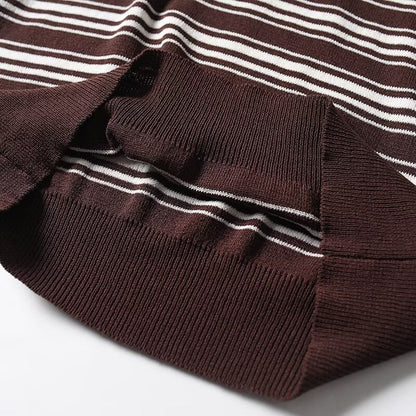 Women's new fashion short sleeved striped T-shirt top
