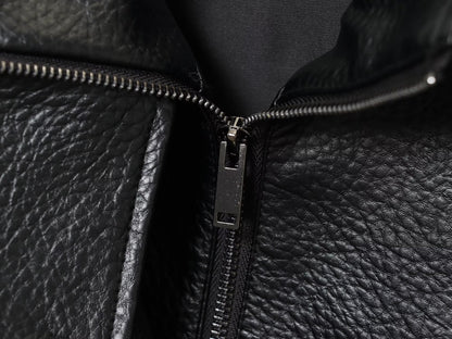 Women's new loose stand collar Faux Leather jacket Coat
