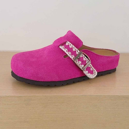 2026 women's new woven semi-trailer slippers have a shoe box