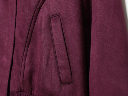 Women's Anti suede effect short stand collar Coat