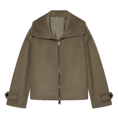 Women's Lapel straight casual wool blend Coat