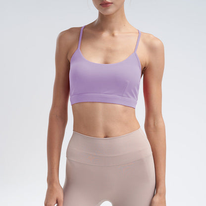 Women's New Casual Adjustable Nude Sports Vest with Chest Pad Sports Bra Yoga Clothes