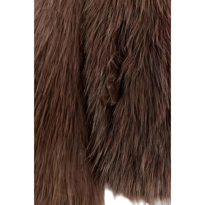 Women's artificial fur effect lapel jacket coat